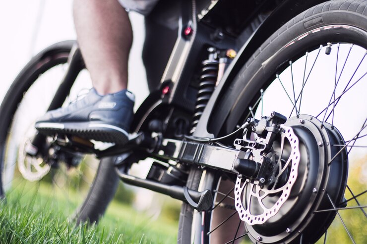 Rider with an electric bicycle in Canada