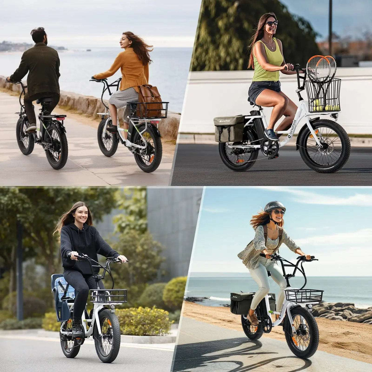 ISINWHEEL U7 20&quot; Step-Thru Cargo Electric Bike - Street Rides