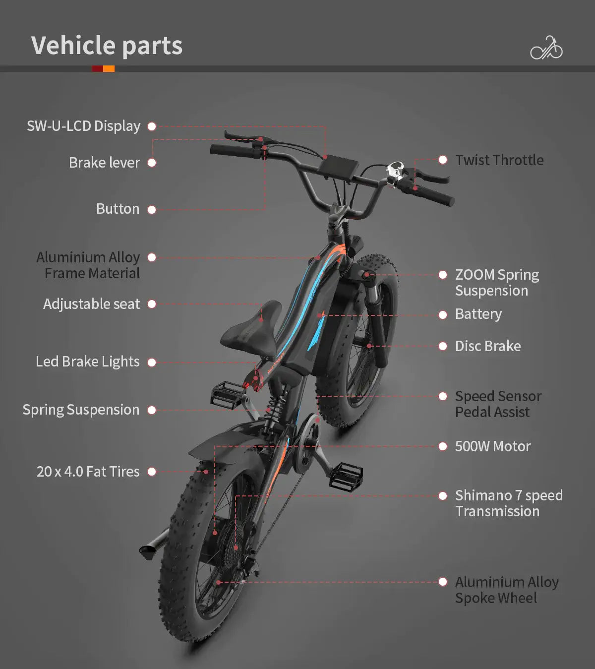AOSTIRMOTOR S18 Mini Electric Bike - Street Rides