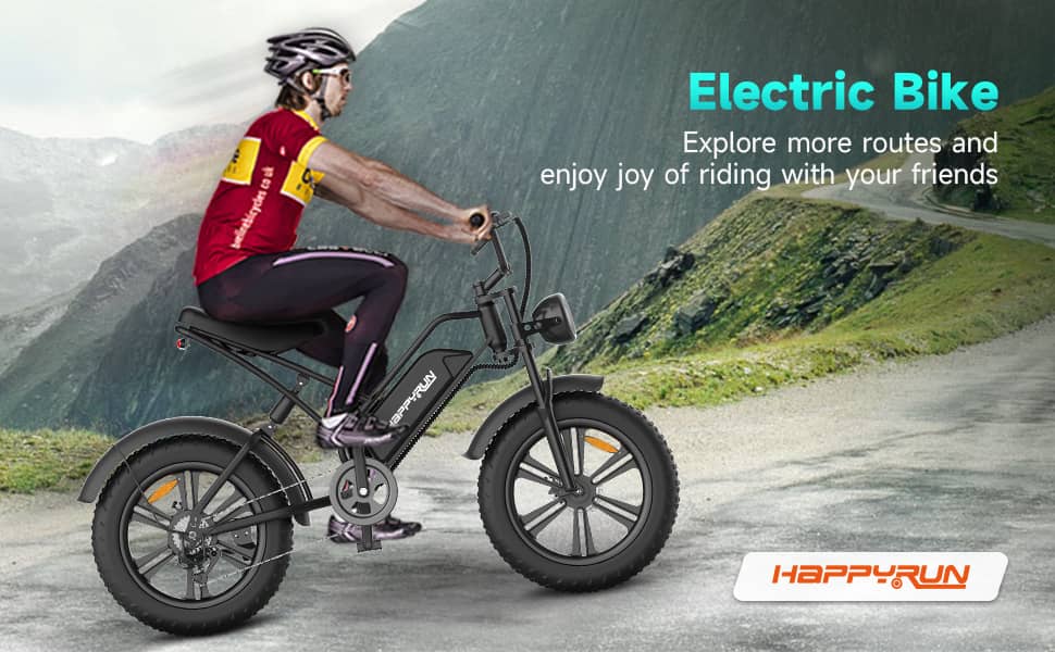 Happyrun G50 /750 W Fat Tire E-Bike - Street Rides