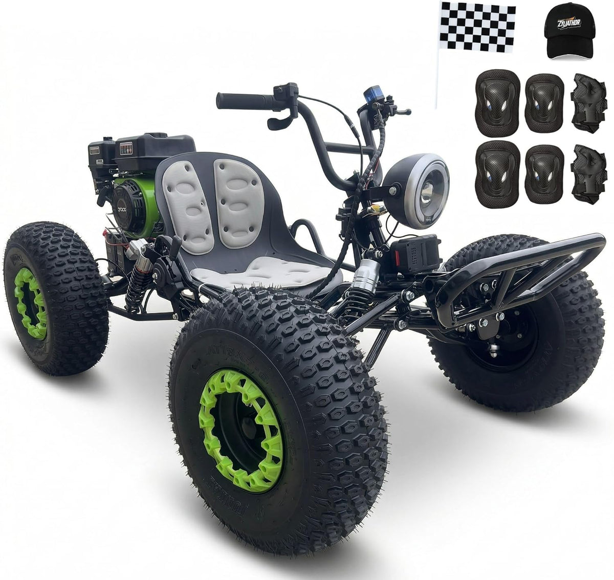 Zyliathor 212cc gas go-kart Canada front three-quarter view