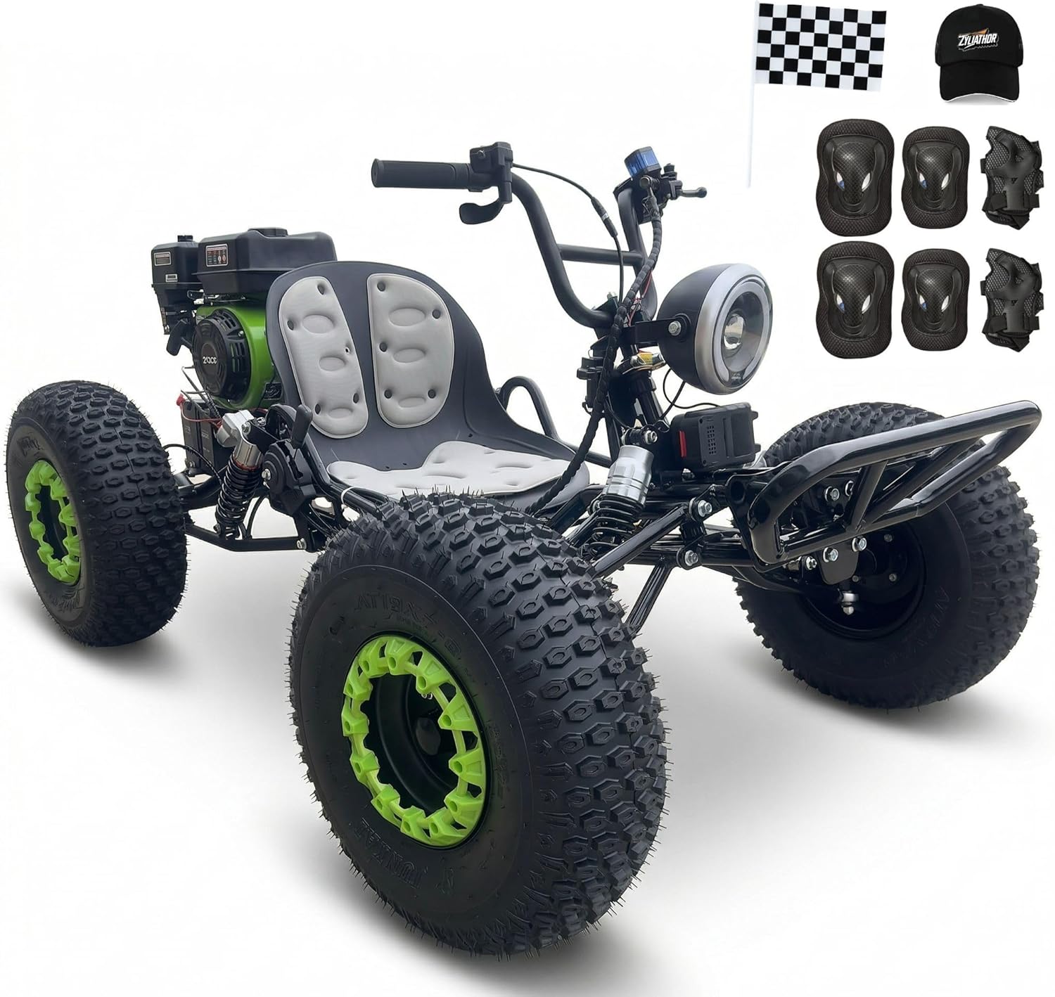 Zyliathor 212cc gas go-kart Canada front three-quarter view
