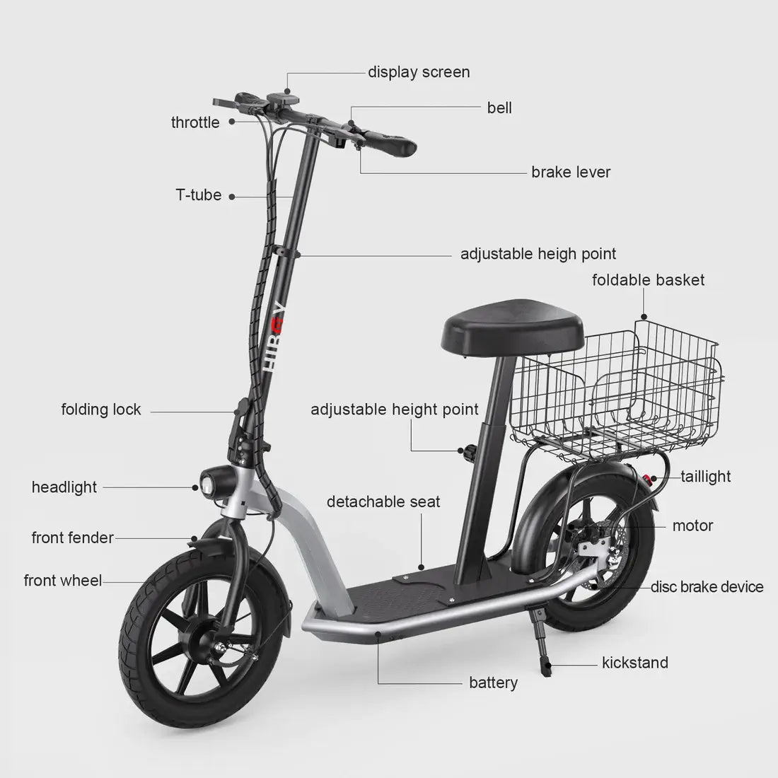 Hiboy ECOM 14 Fat Tire Electric Scooter - Street Rides