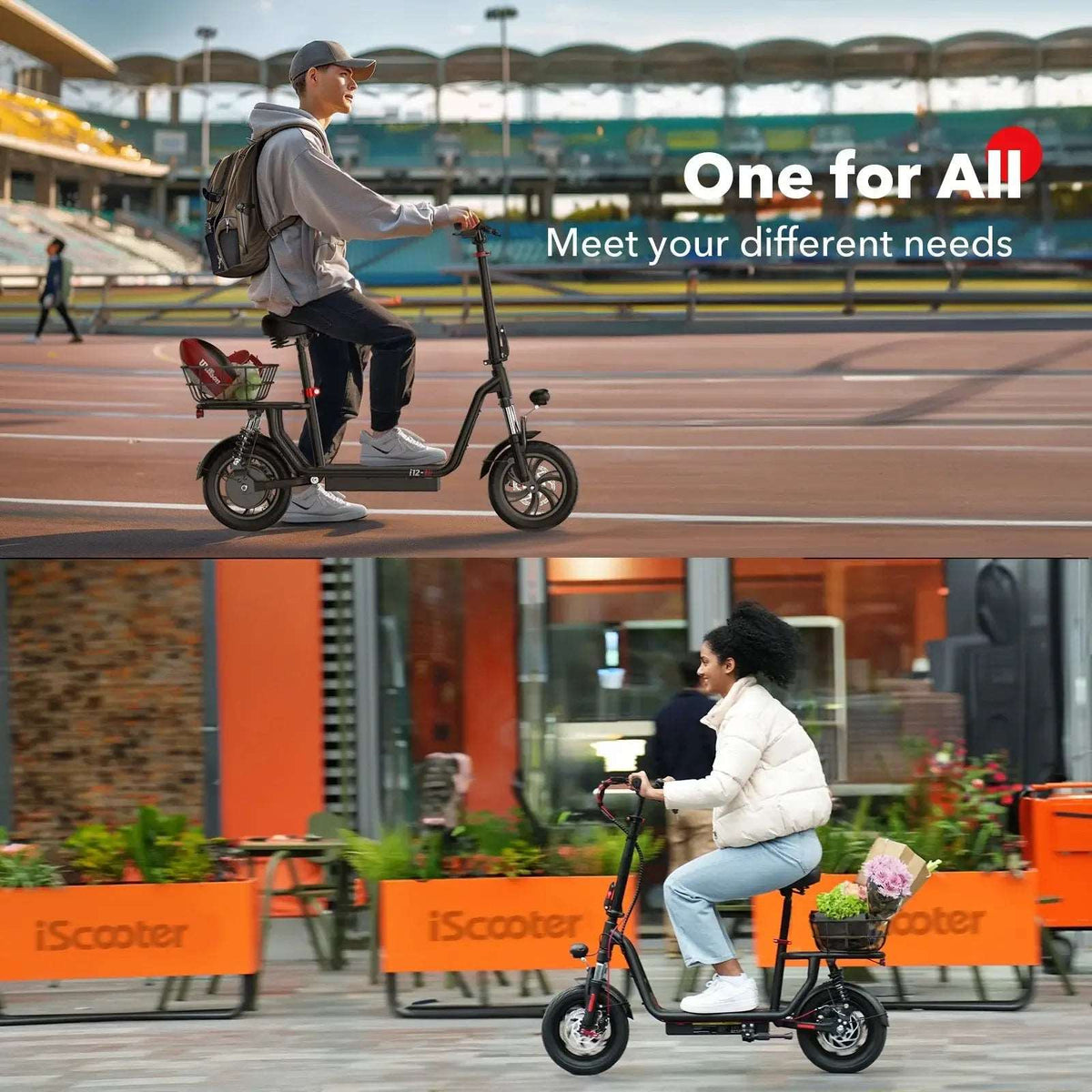 iScooter i12 Electric Scooter with Seat - Street Rides