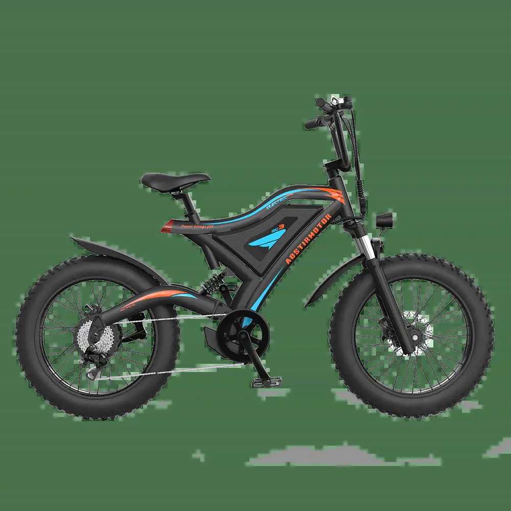 AOSTIRMOTOR S18 Mini 500W Full Suspension E-Bike Canada front suspension detail