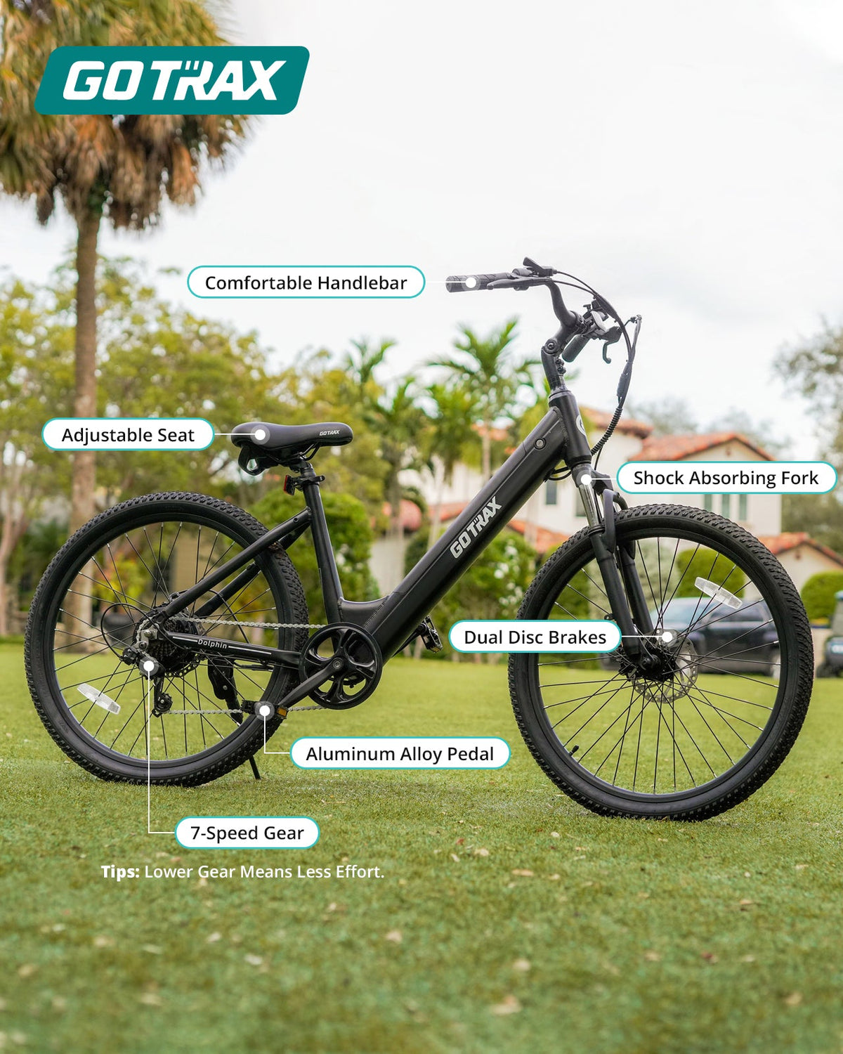 GOTRAX Dolphin commuter electric bike Canada 5 view