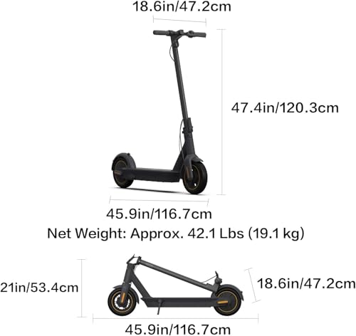 Segway Ninebot MAX G30P dimensions and listed weight