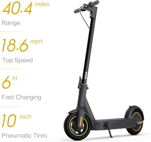 Segway Ninebot MAX G30P range speed charge time and tyre specification graphic