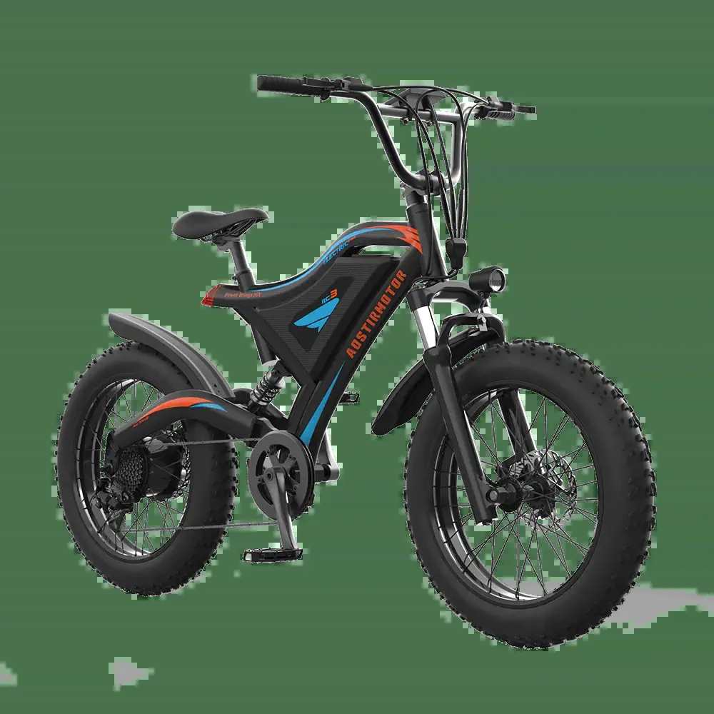 AOSTIRMOTOR S18 Mini 500W Full Suspension E-Bike Canada battery and frame detail