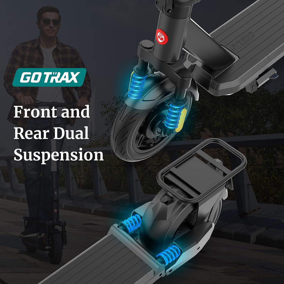GOTRAX Eclipse Ultra electric scooter front suspension detail