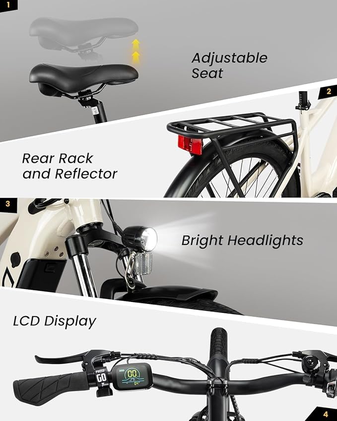VEEFA Electric Bike for Adults 27.5” Ebike 32-38kmh Peak 1000W Motor E-Bike 128 KM Max Range by 48V Built-in Removable Battery, 5 Pedal-Assist Levels, UL 2849 Certified E Bike for Commuting