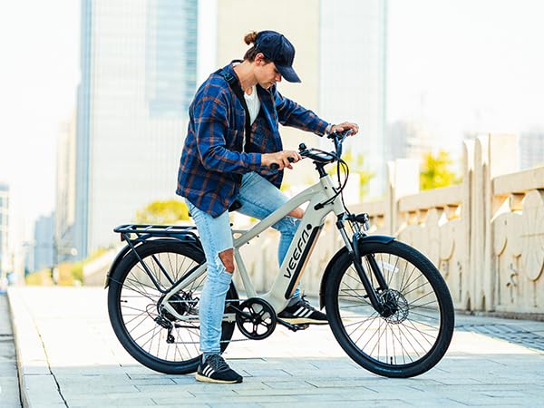 VEEFA Electric Bike for Adults 27.5” Ebike 32-38kmh Peak 1000W Motor E-Bike 128 KM Max Range by 48V Built-in Removable Battery, 5 Pedal-Assist Levels, UL 2849 Certified E Bike for Commuting
