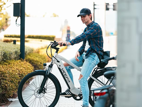 VEEFA Electric Bike for Adults 27.5” Ebike 32-38kmh Peak 1000W Motor E-Bike 128 KM Max Range by 48V Built-in Removable Battery, 5 Pedal-Assist Levels, UL 2849 Certified E Bike for Commuting