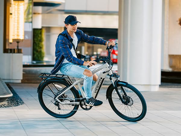 VEEFA Electric Bike for Adults 27.5” Ebike 32-38kmh Peak 1000W Motor E-Bike 128 KM Max Range by 48V Built-in Removable Battery, 5 Pedal-Assist Levels, UL 2849 Certified E Bike for Commuting