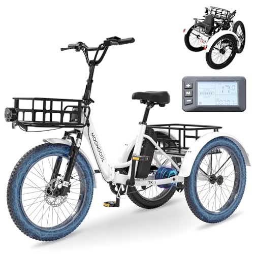 MOPHOTO folding electric tricycle, front three-quarter product view
