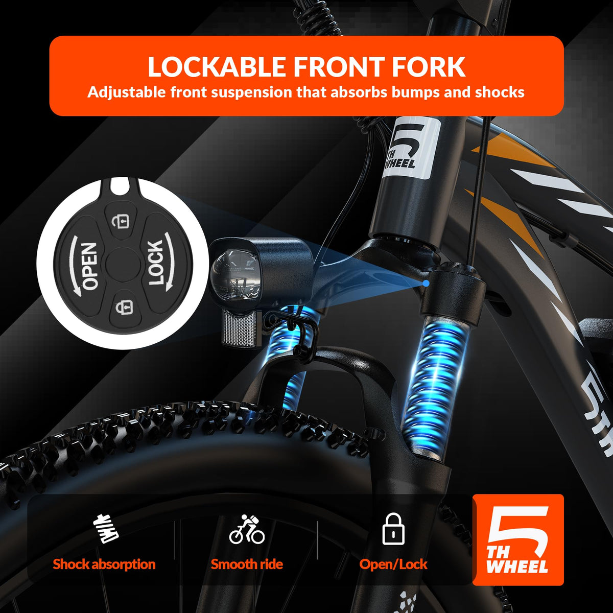 Motor hub and rear axle on the 5TH WHEEL EB17 powering long-distance assist