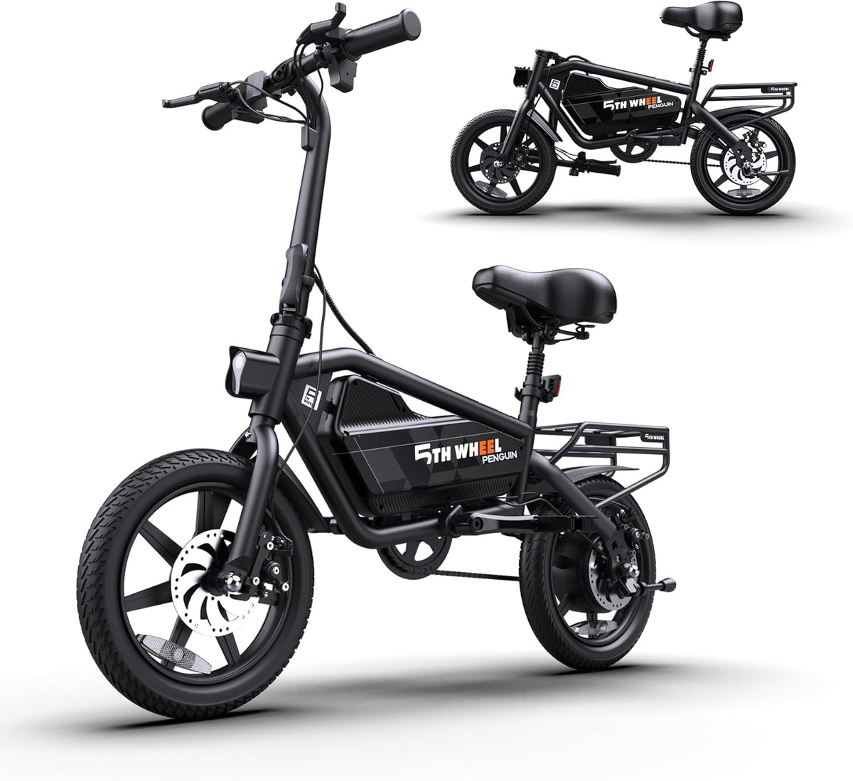 5TH WHEEL EB20 electric bike full side view — 40 km range sized for a city round-trip commute on a single charge