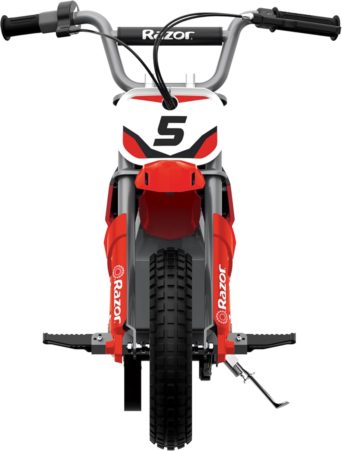 Razor MX350 Dirt Rocket Canada front wheel and fork detail