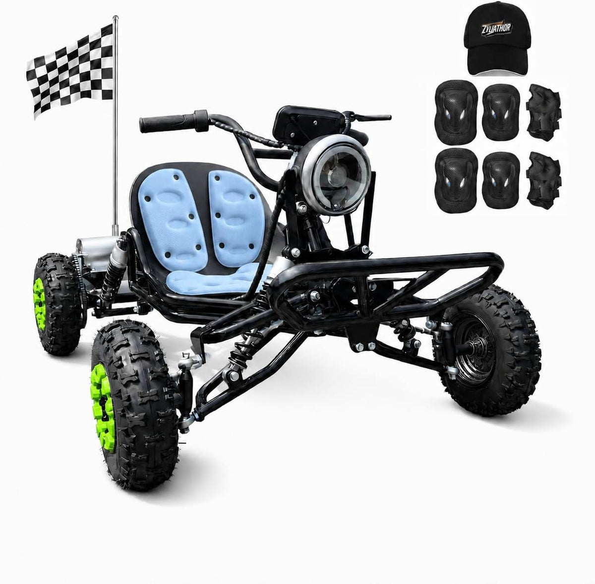 Zyliathor 48V 2000W electric go-kart Canada black front view