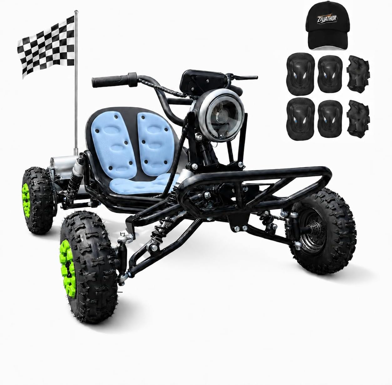 Zyliathor 48V 2000W electric go-kart Canada black front view