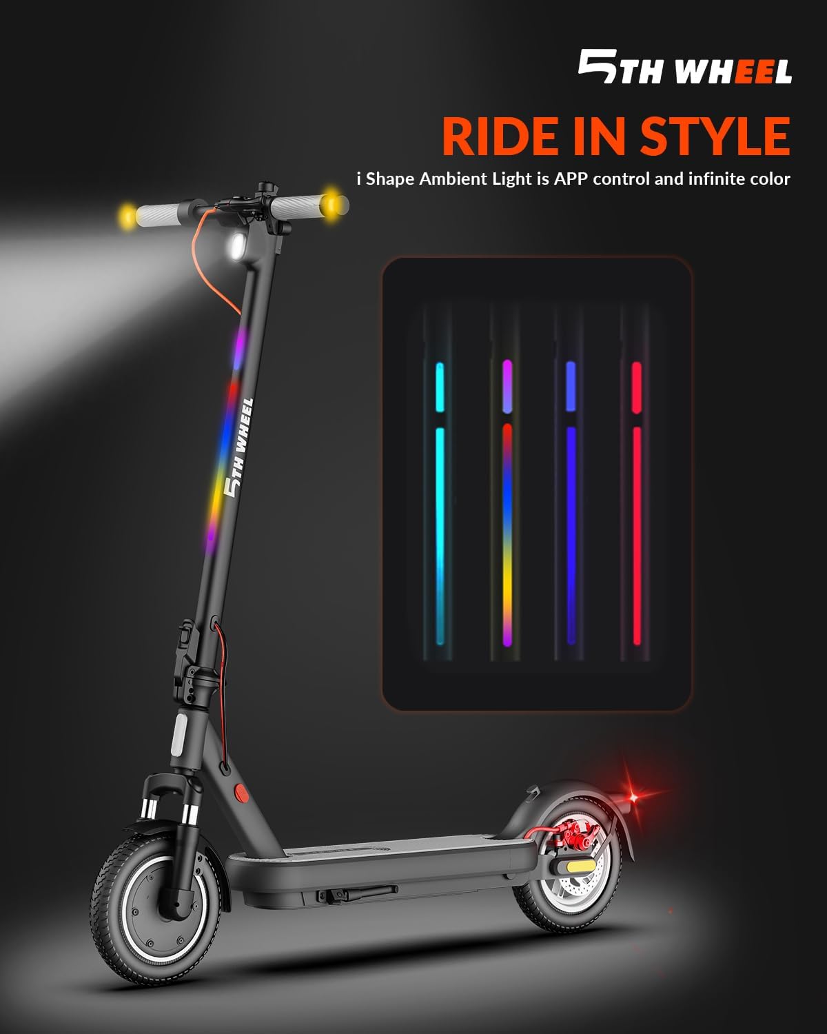 5TH WHEEL V40 Pro electric scooter lighting detail Canada