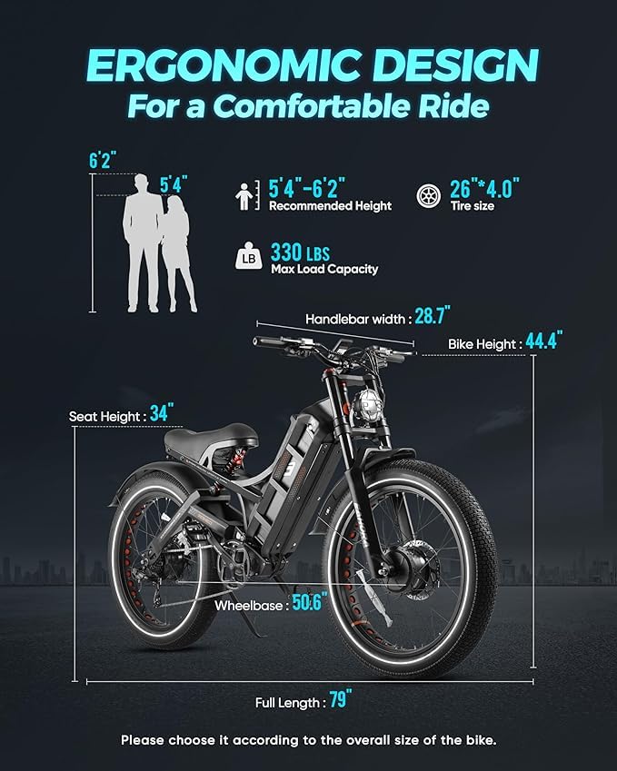 Eahora Romeo Pro Electric Bike – 500W All-Terrain E-Bike with Fat Tires Canada