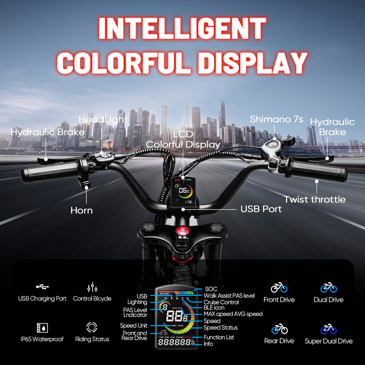 Eahora Luna Electric Bike 1000W Removable Battery Canada