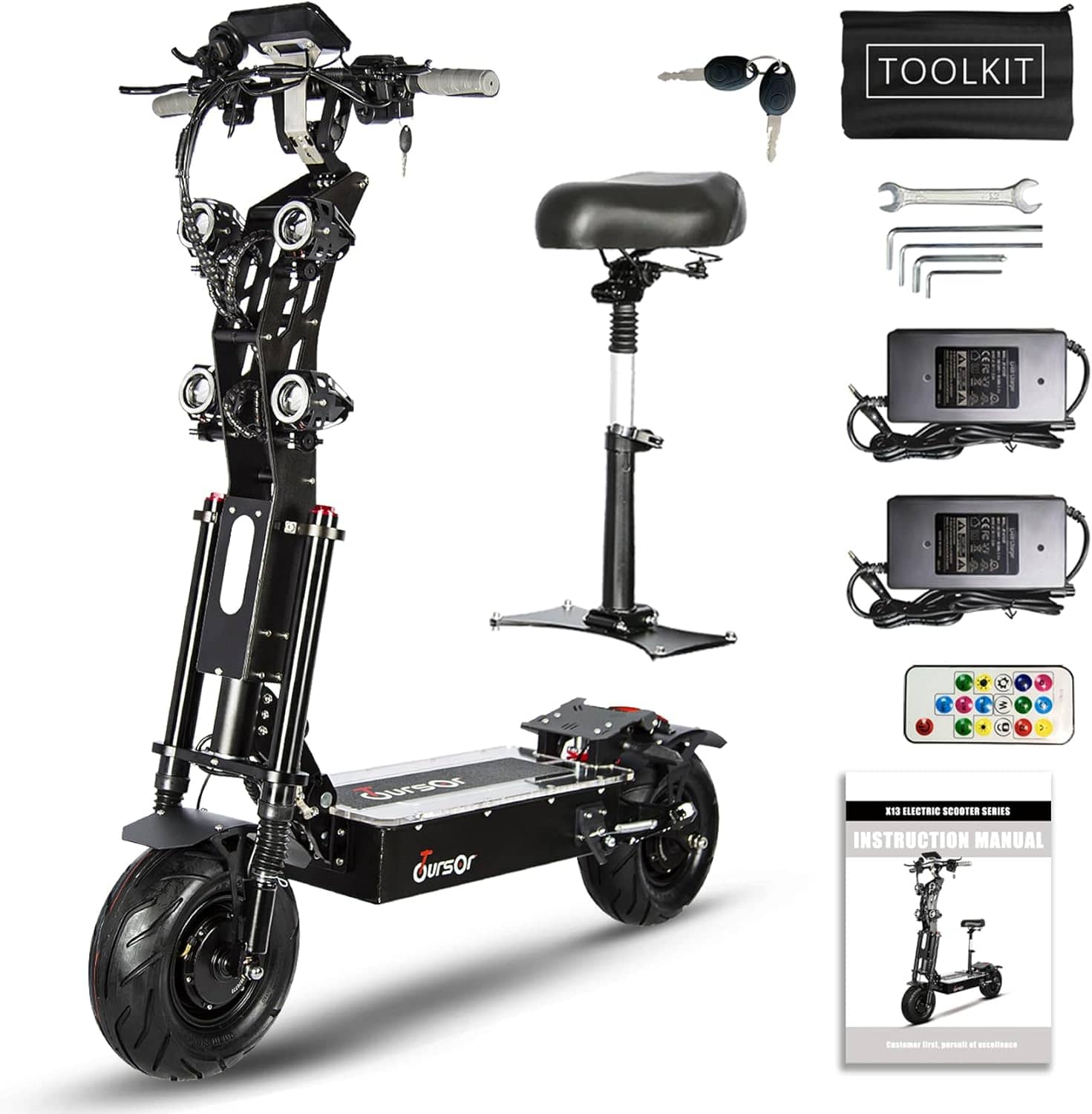 Toursor X13 8000W Dual Drive Electric Scooter - Street Rides