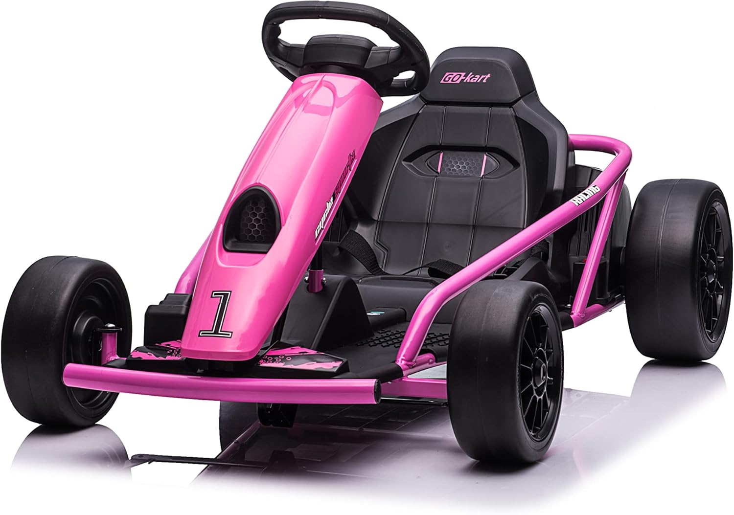VoltzToys 24V electric drift go-kart pink Canada front view