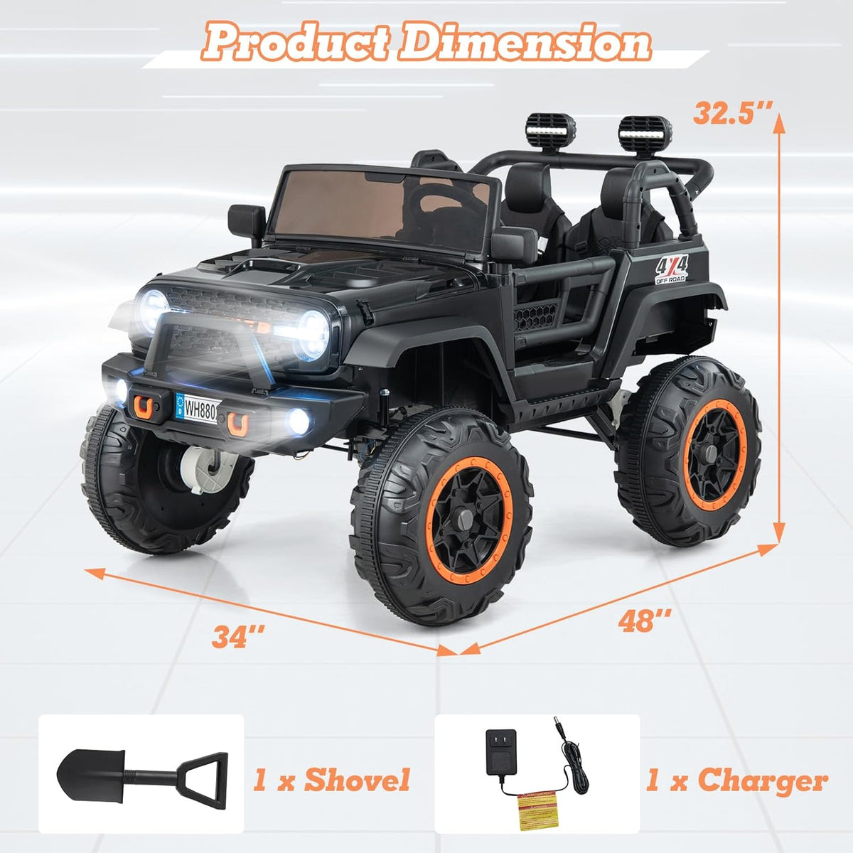 OLAKIDS 24V 4 x 550W ride-on Canada wheel detail
