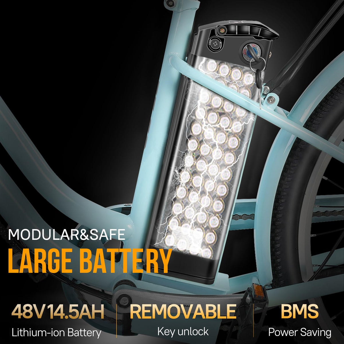 GELEISEN Step-Thru Electric Bike 26&quot; Commuter Canada