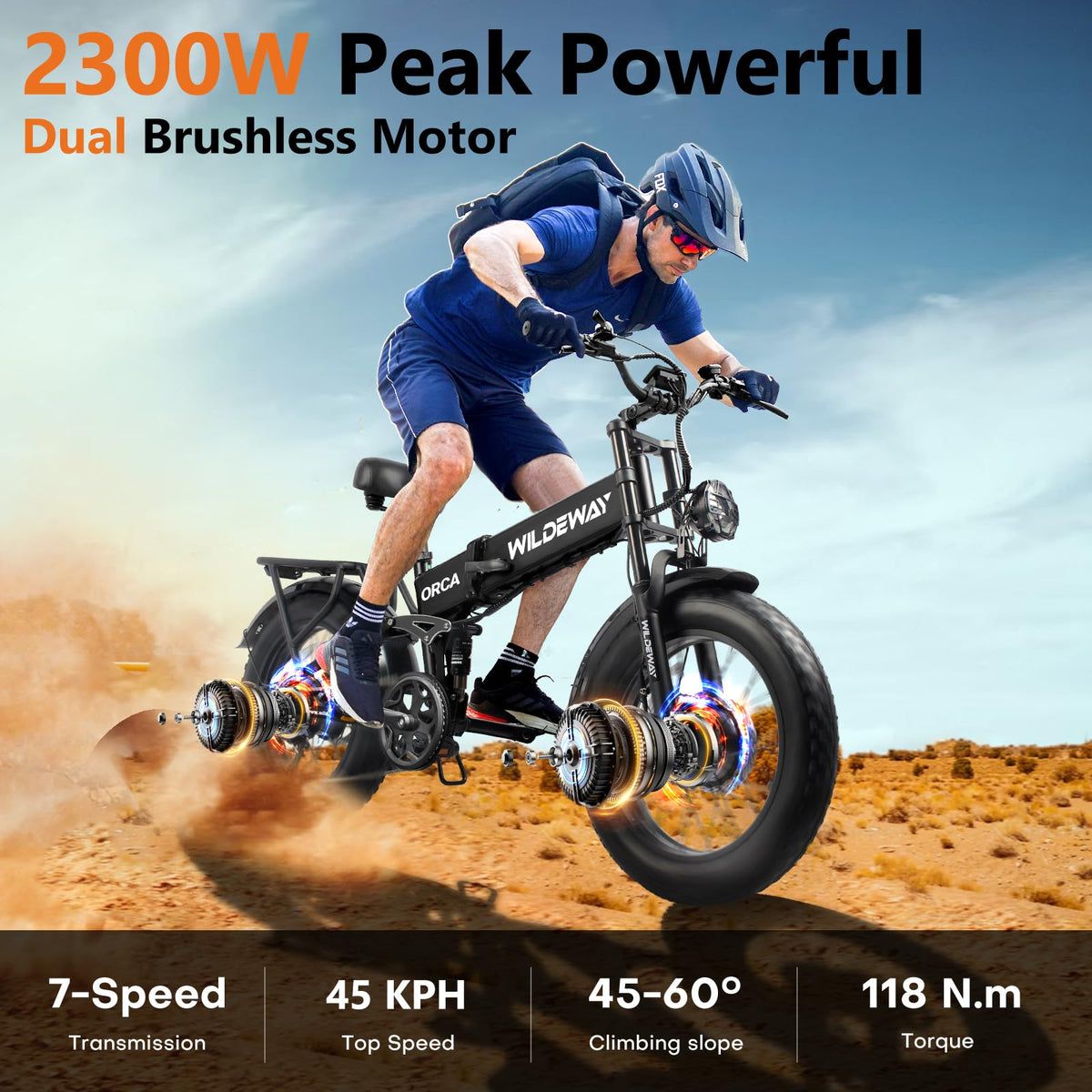 SummitX 1000W Folding E-Bike - Long Range 250km