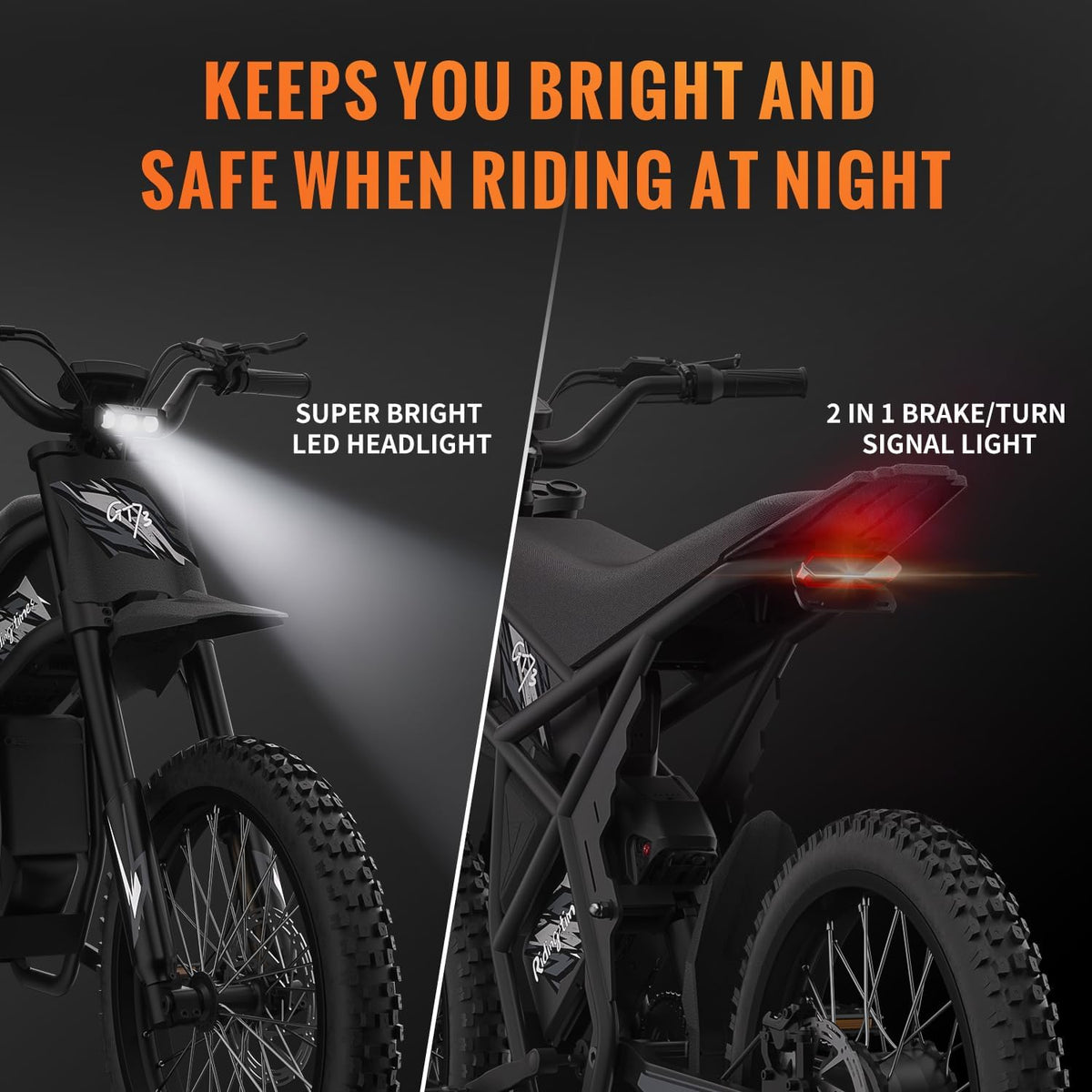 Bootime GT73 Electric Dirt Bike – Dual Battery 2400W Peak, Canada Edition