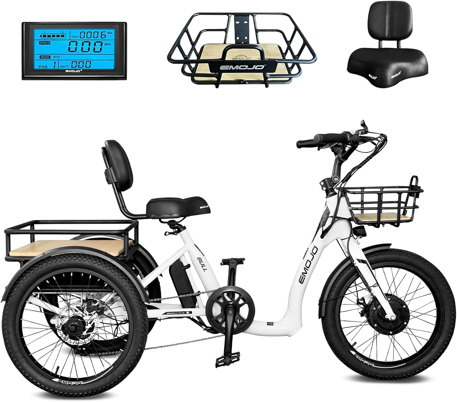 EMOJO Bull Electric Tricycle - Front View