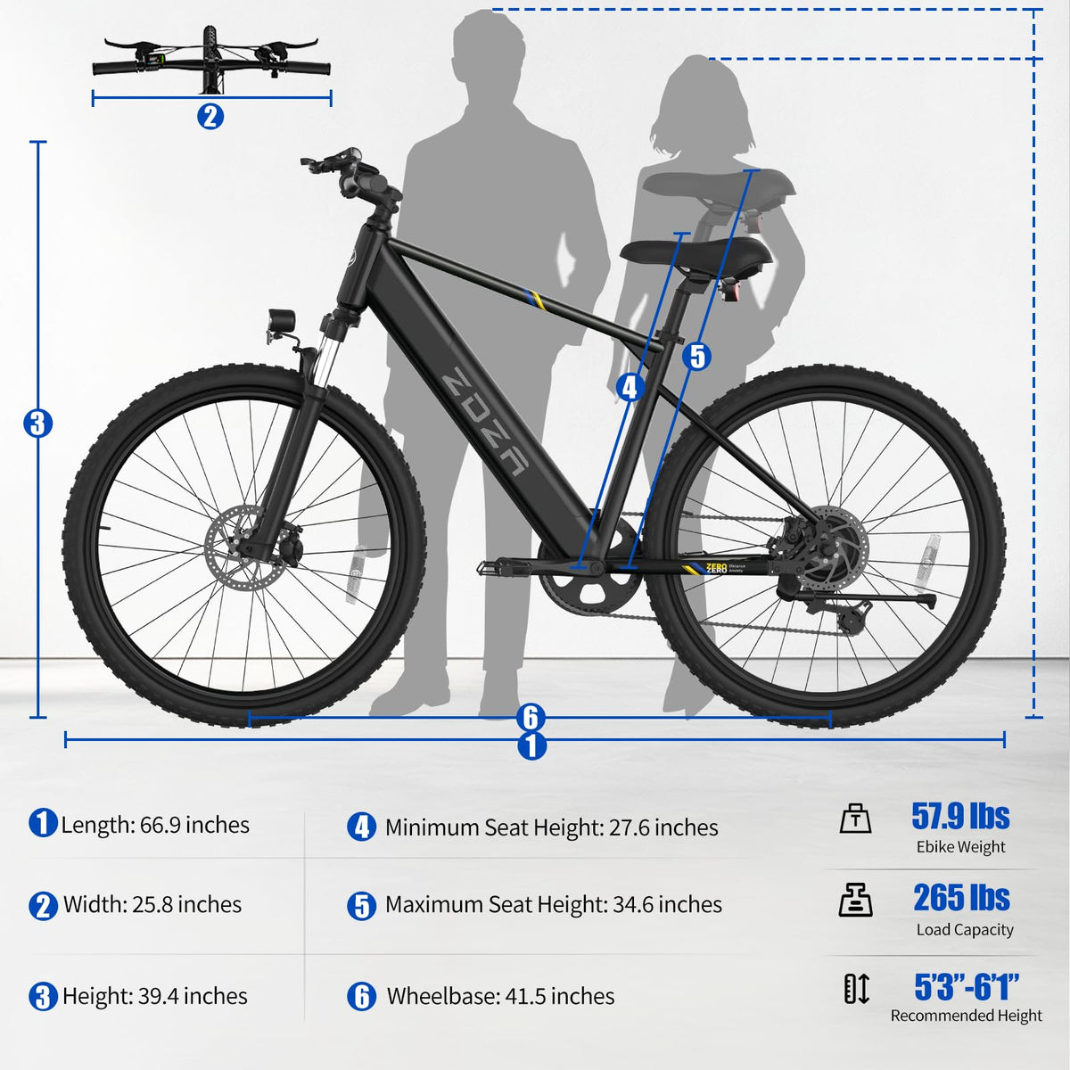 ZDZA Electric Bike 1000W Peak Motor | 26″ Mountain E-Bike Canada Stock – Fast Shipping