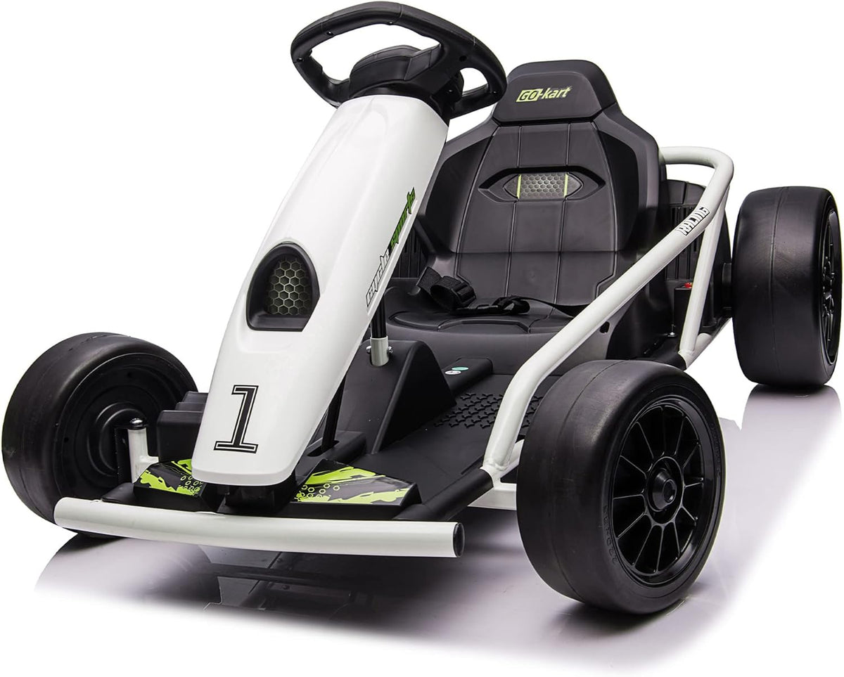 VoltzToys 24V go-kart Canada rubber front wheel detail