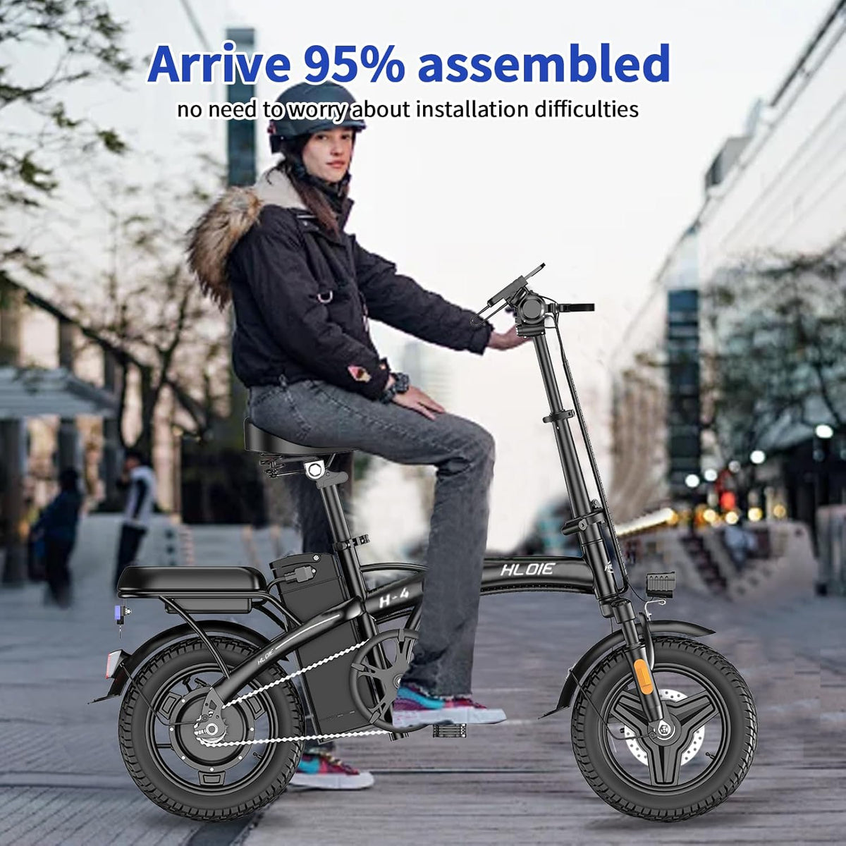 HLOIE Folding Electric Bike – 48 V 12 Ah Commuter E-Bike for Canada