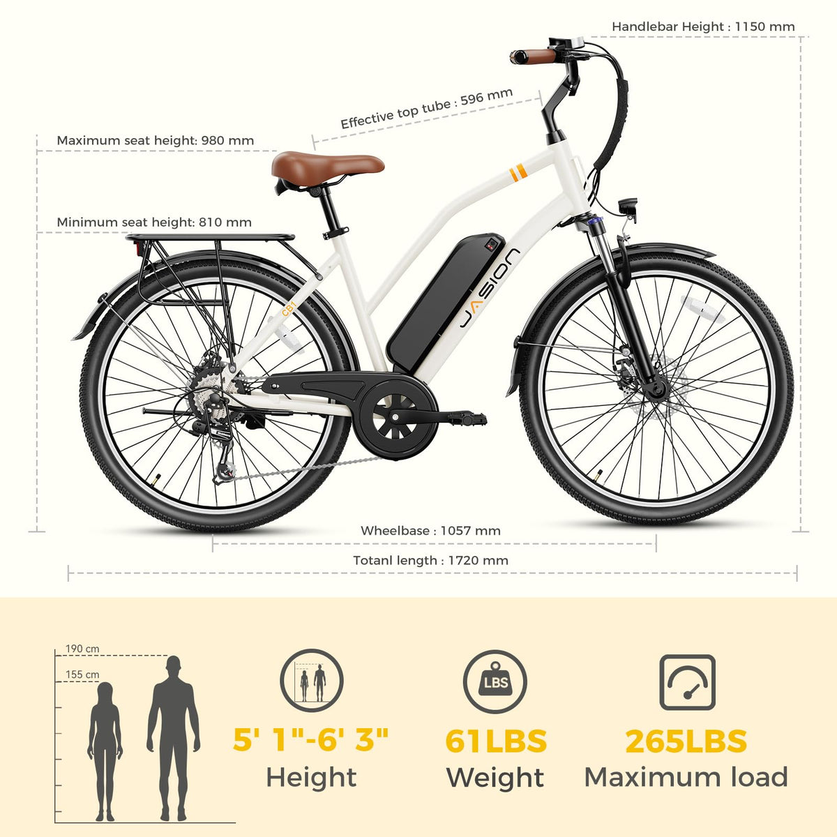 Jasion CB1 Electric Bike 500W Cruiser – Canada