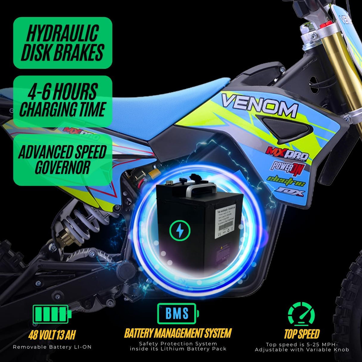 Belmonte Venom Pro 1600W Electric Dirt Bike Canada