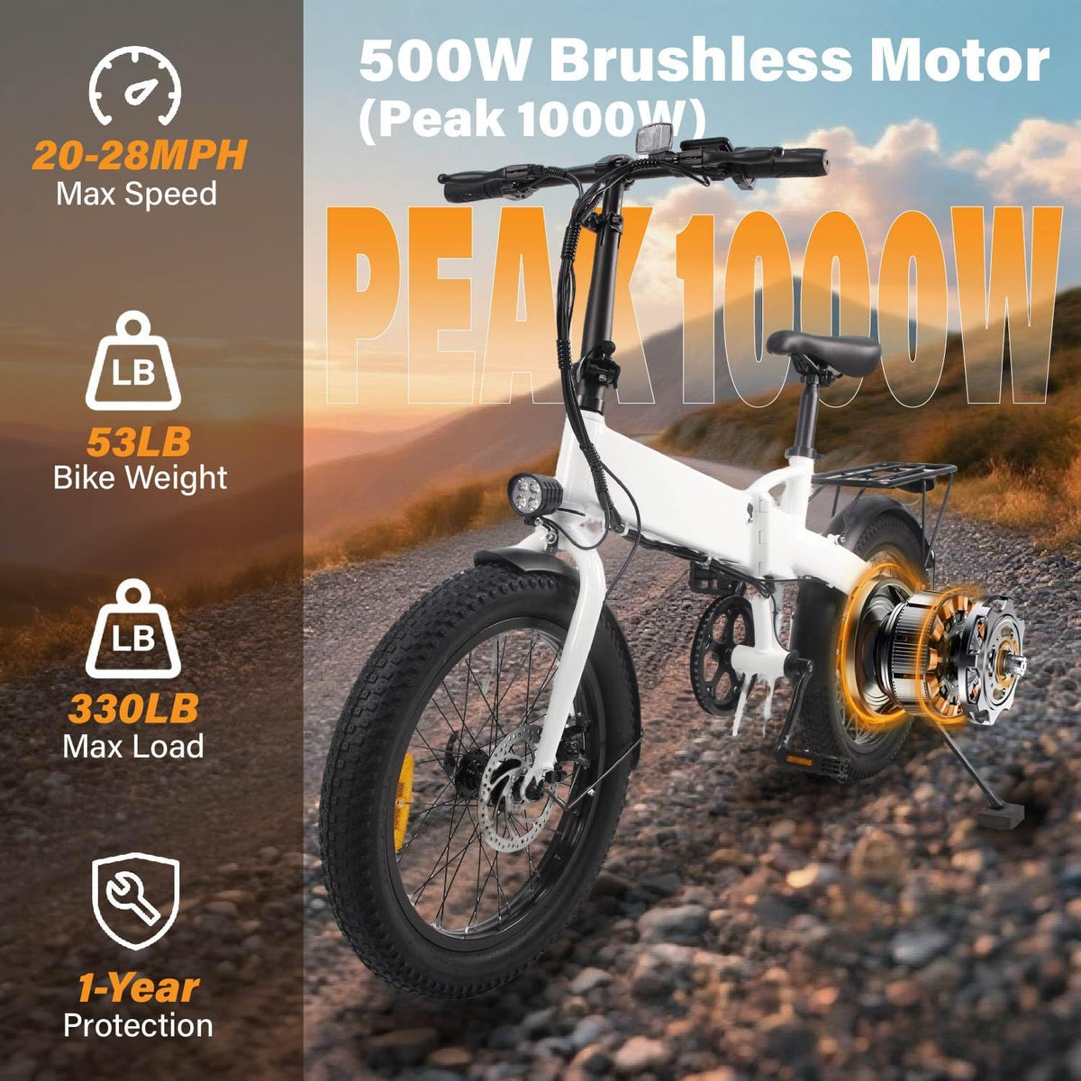 LURNYX Foldable Electric Bike 500W – Commuter E-Bike Canada