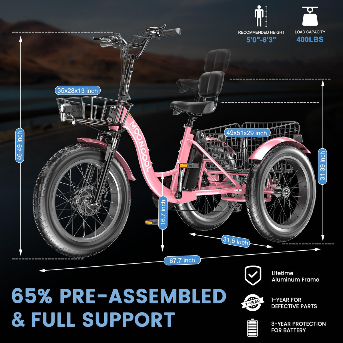 Mooncool Electric Tricycle - Best in Canada 2025