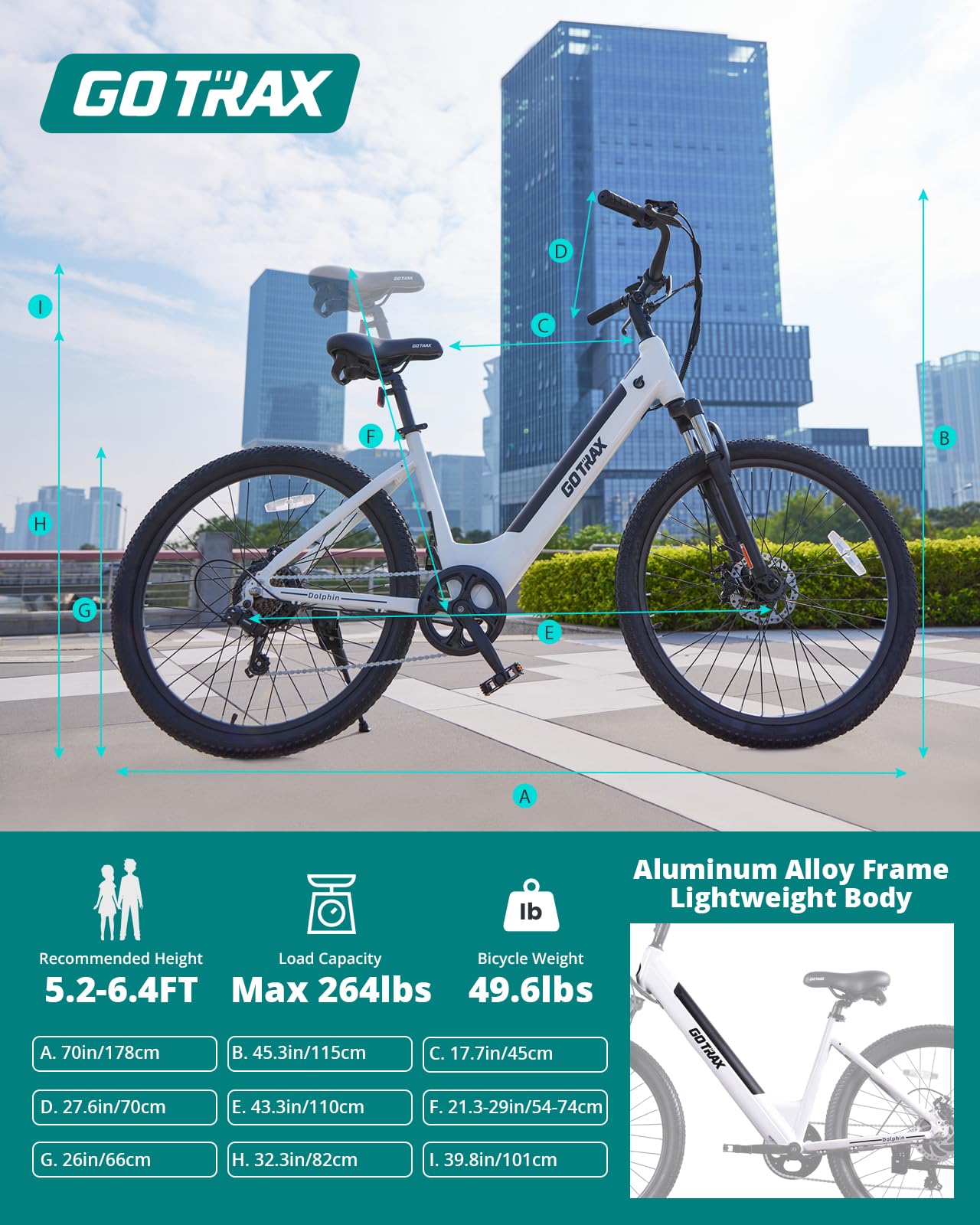 gotrax 26 inch electric bicycle Gotrax Dolphin 26" Electric Bike Canada – Commuter E-Bike