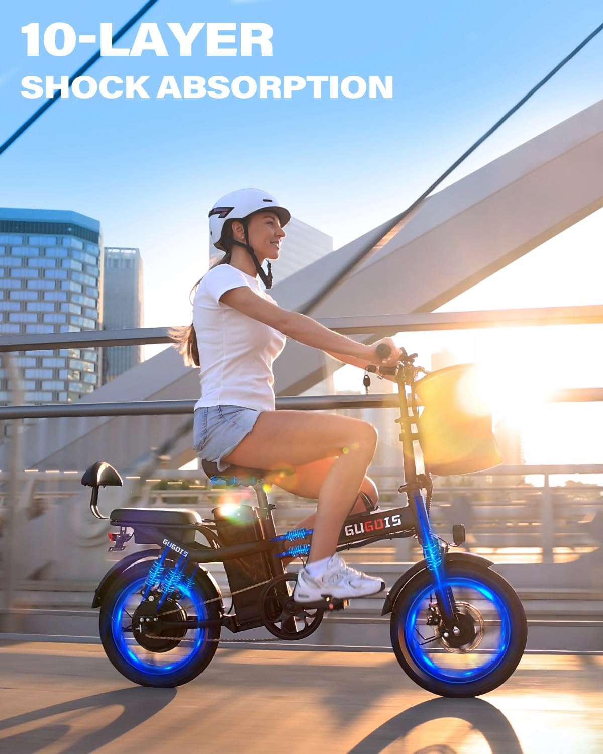 Bicicleta eléctrica plegable Rakowe G16 – Motor de 750 W, 45 km/h, autonomía de 96 km – Canadá