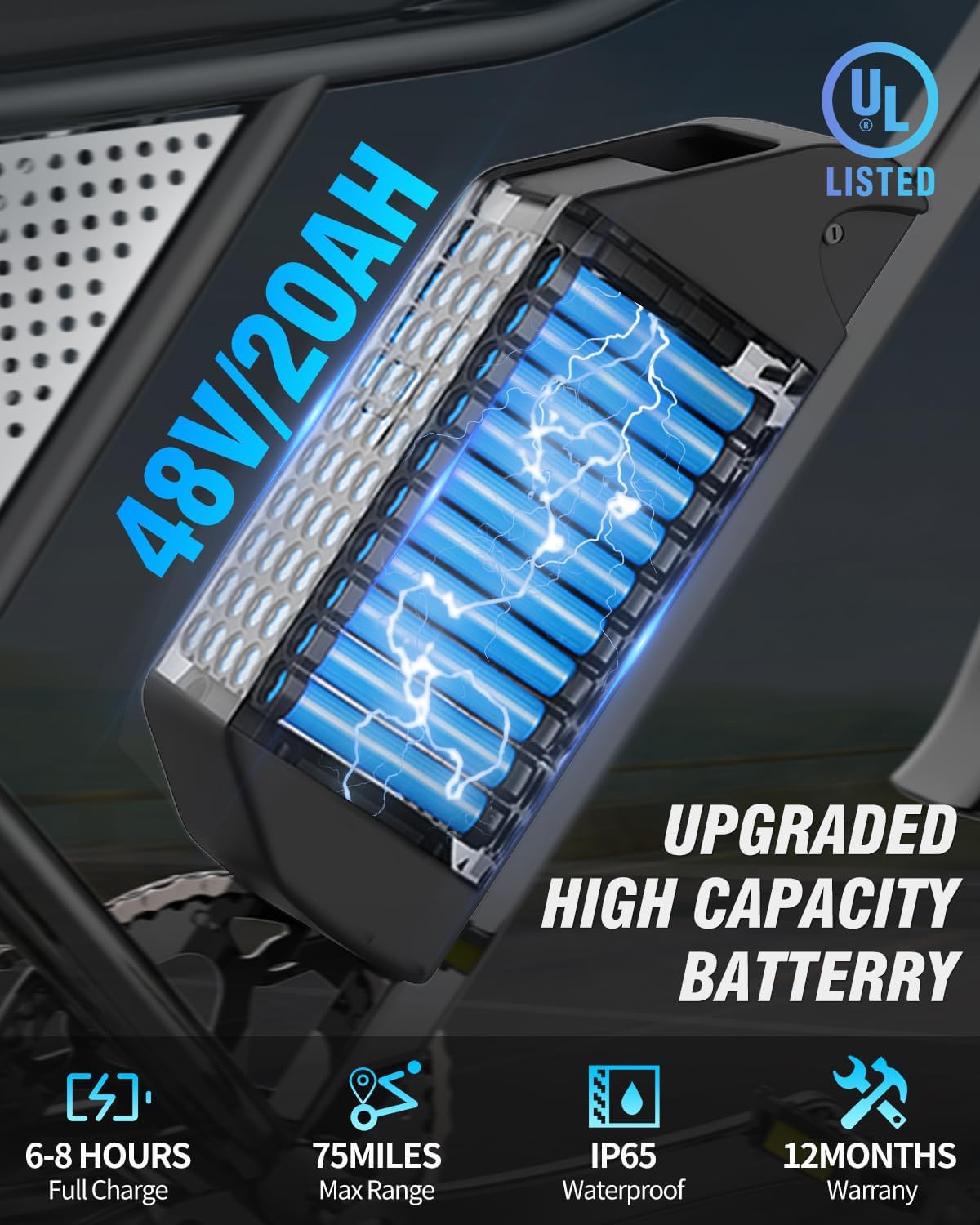 Bopzin 1000W Fat Tire Electric Bike – Motorcycle Style E-Bike Canada