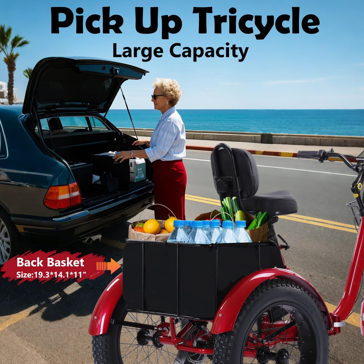 Kakigo Folding Electric Trike 48V 15Ah Fat Tire Canada