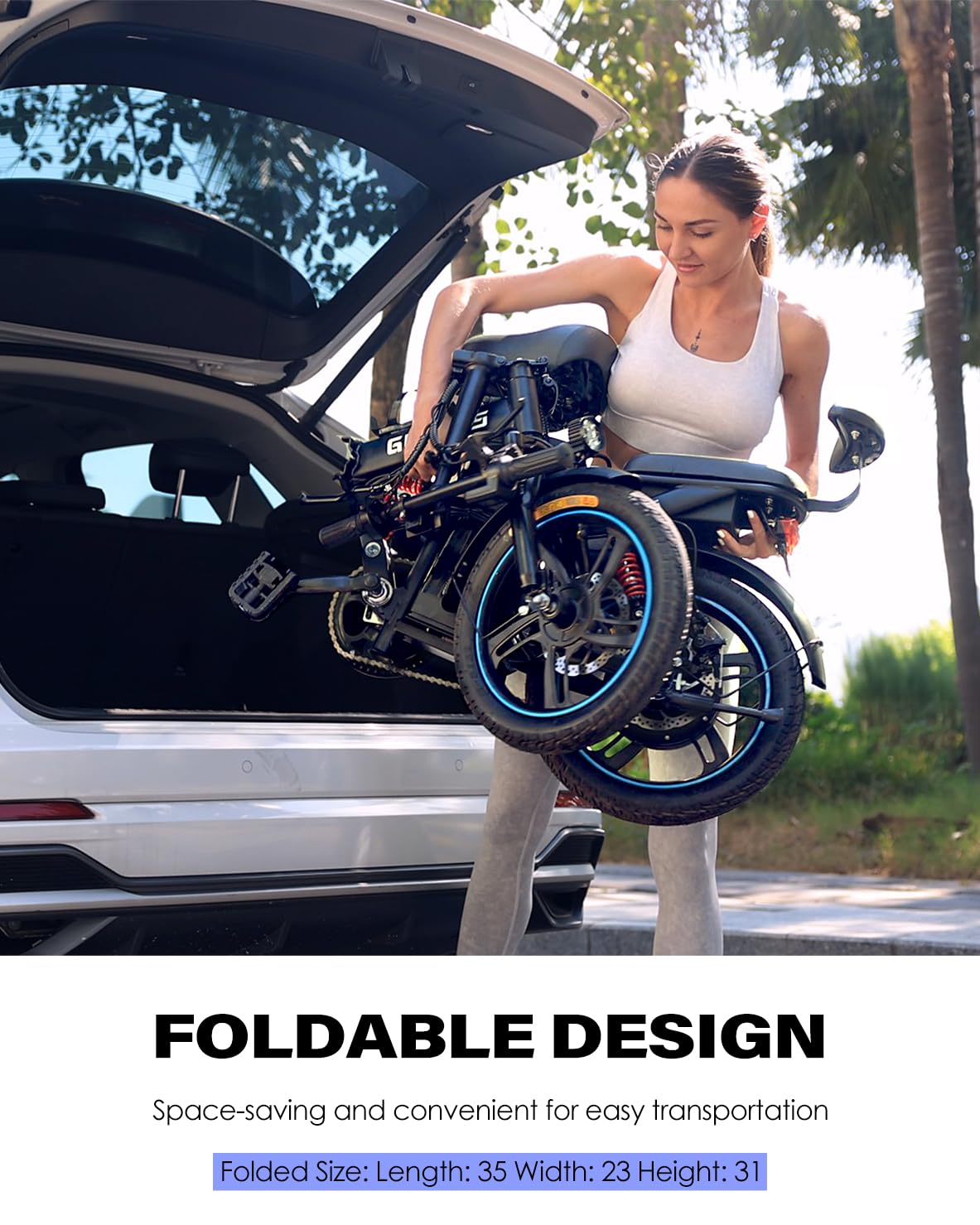 Bicicleta eléctrica plegable Rakowe G16 – Motor de 750 W, 45 km/h, autonomía de 96 km – Canadá