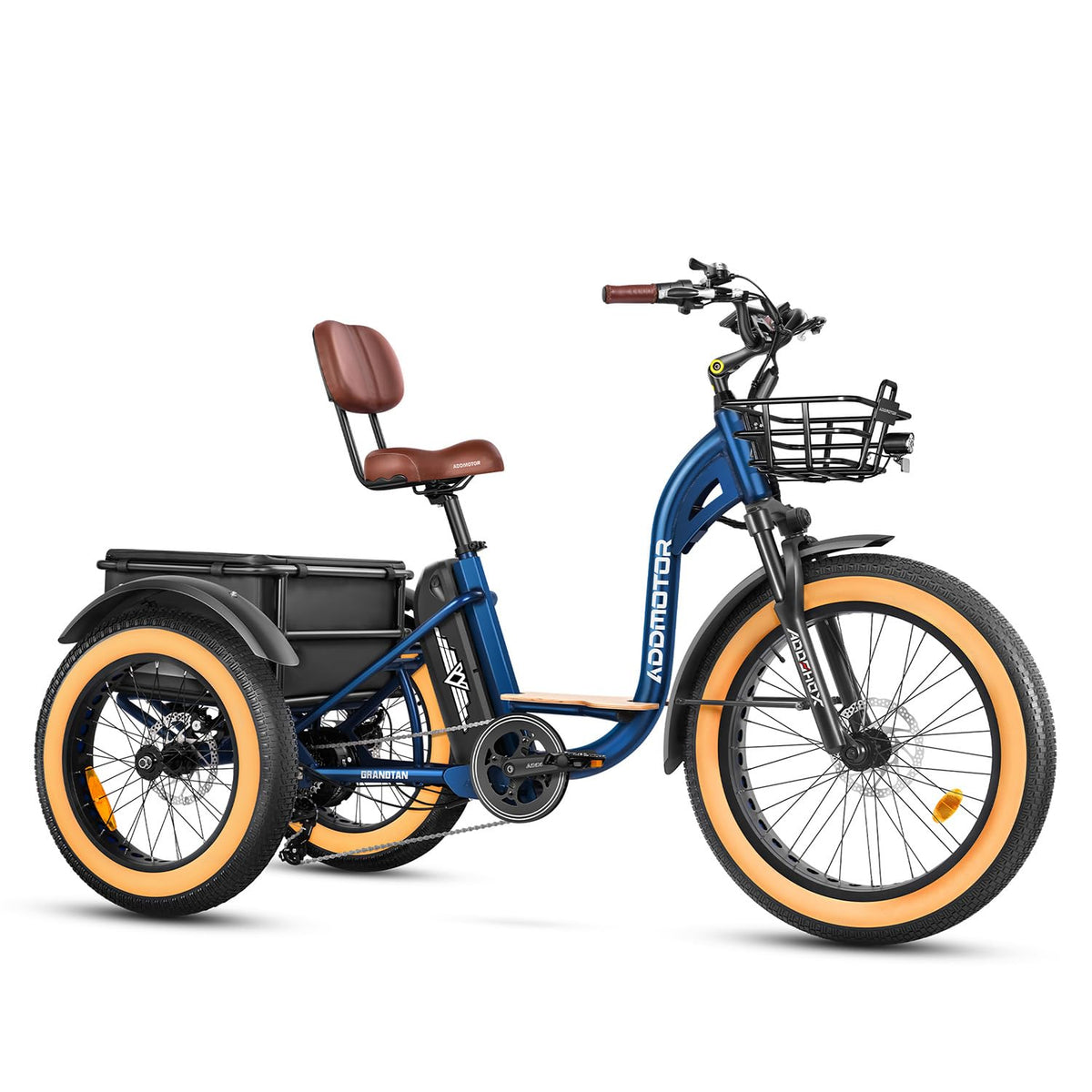 ADDMOTOR Grandtan II 750W Electric Tricycle for Adults – 48V 20AH, 85 Mile Range, Fat Tire 3-Wheel E-Trike for Seniors