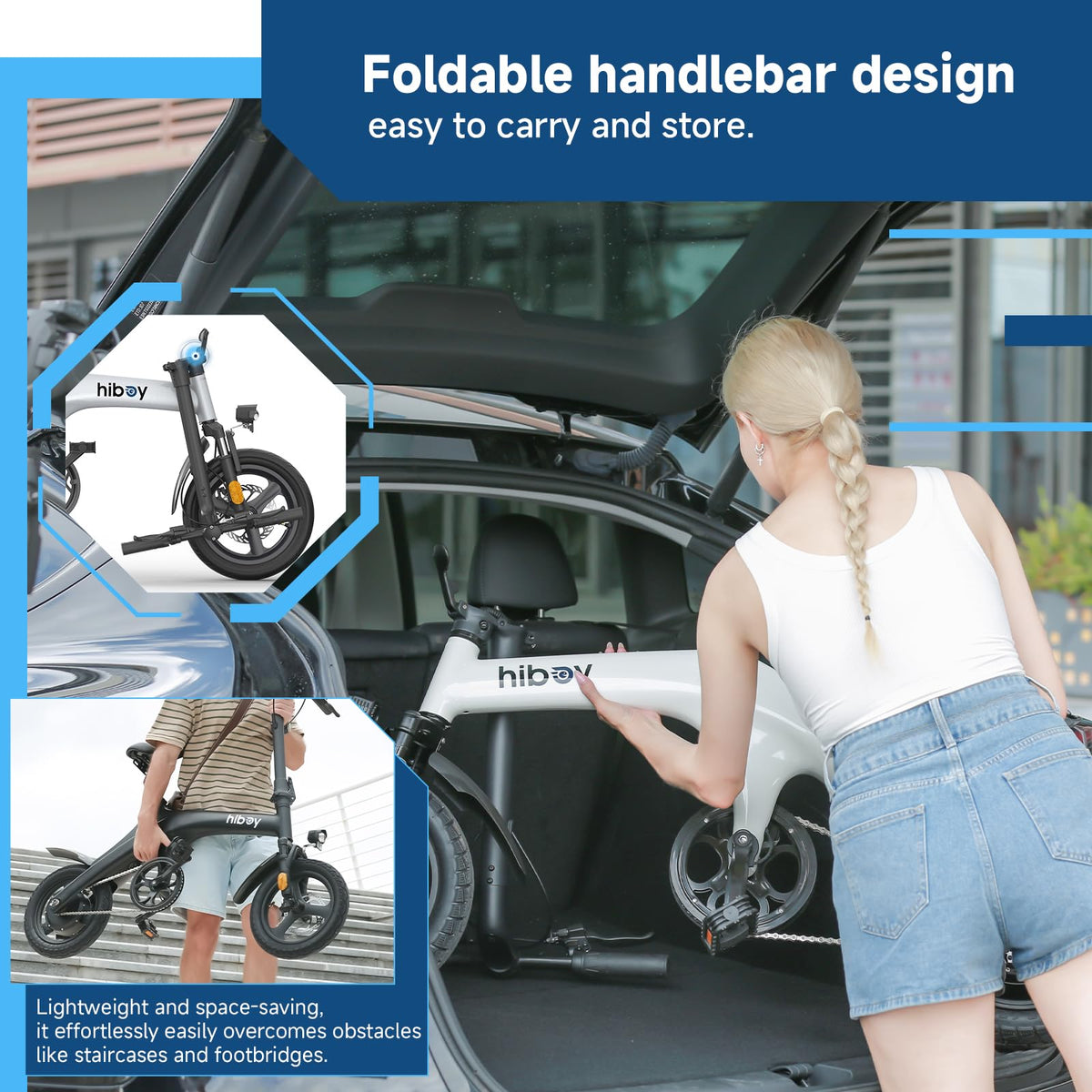 Hiboy C1 Folding Electric Bike 500W – 32km/h, 70km Range