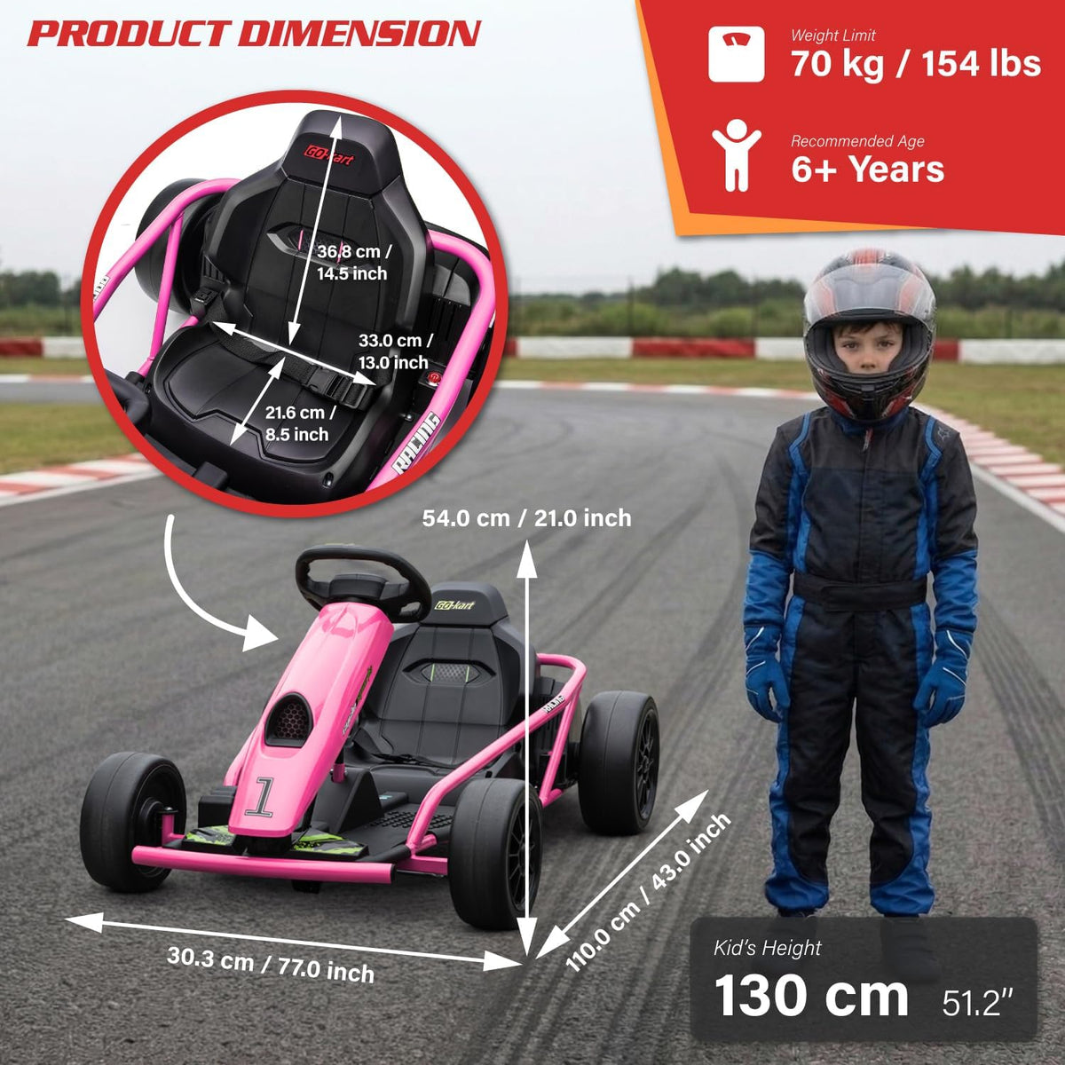 VoltzToys 24V kids drift kart Canada rear tire detail