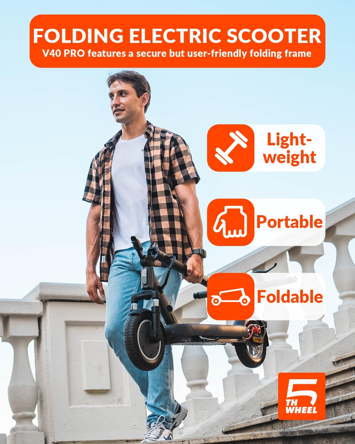 5TH WHEEL V48Pro Electric Scooter – 800W Hub Motor, 32 km Range (Canada)